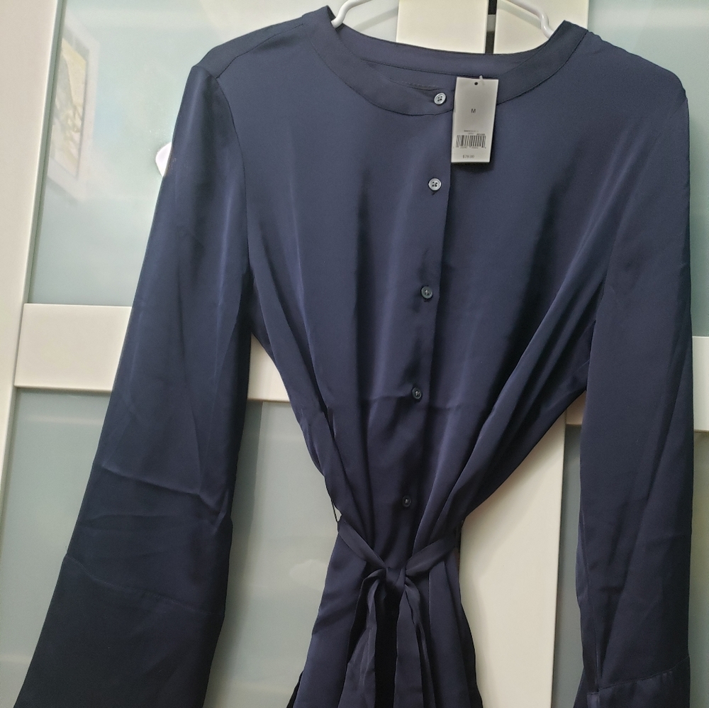 Banana Republic Satin Blouse Navy